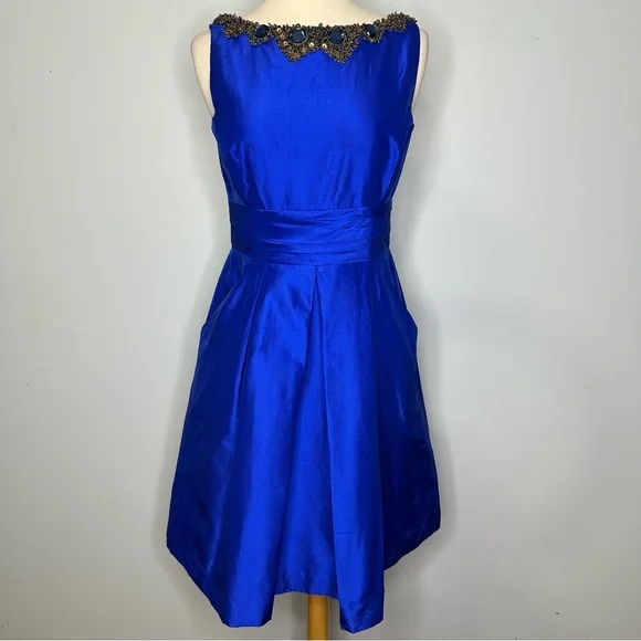Kay Unger Dresses | Kay Unger Womens Sleeveless Fit & Flare 100% Silk Taffeta Blue Formal Dress 8 | Color: Blue | Size: 8 | Pm-84316122's Closet